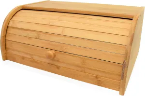 RoyalHouse Natural Bamboo Roll Top Bread Box Kitchen for Countertop Food Storage, Large, NO ASSEMBLY REQUIRED