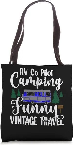 RV Co-Pilot Camping Funny Vintage Travel Vacation Tote Bag