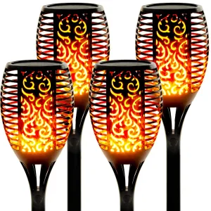 Rynx | Walensee Solar Lights Outdoor Upgraded 43"(4 Pack) 96 Led Waterproof Flickering Flames Torch Lights Outdoor Solar Spotlights Landscape Decoration Lighting Twilight To Dawn Automatic On/Off Safety Torch Lights