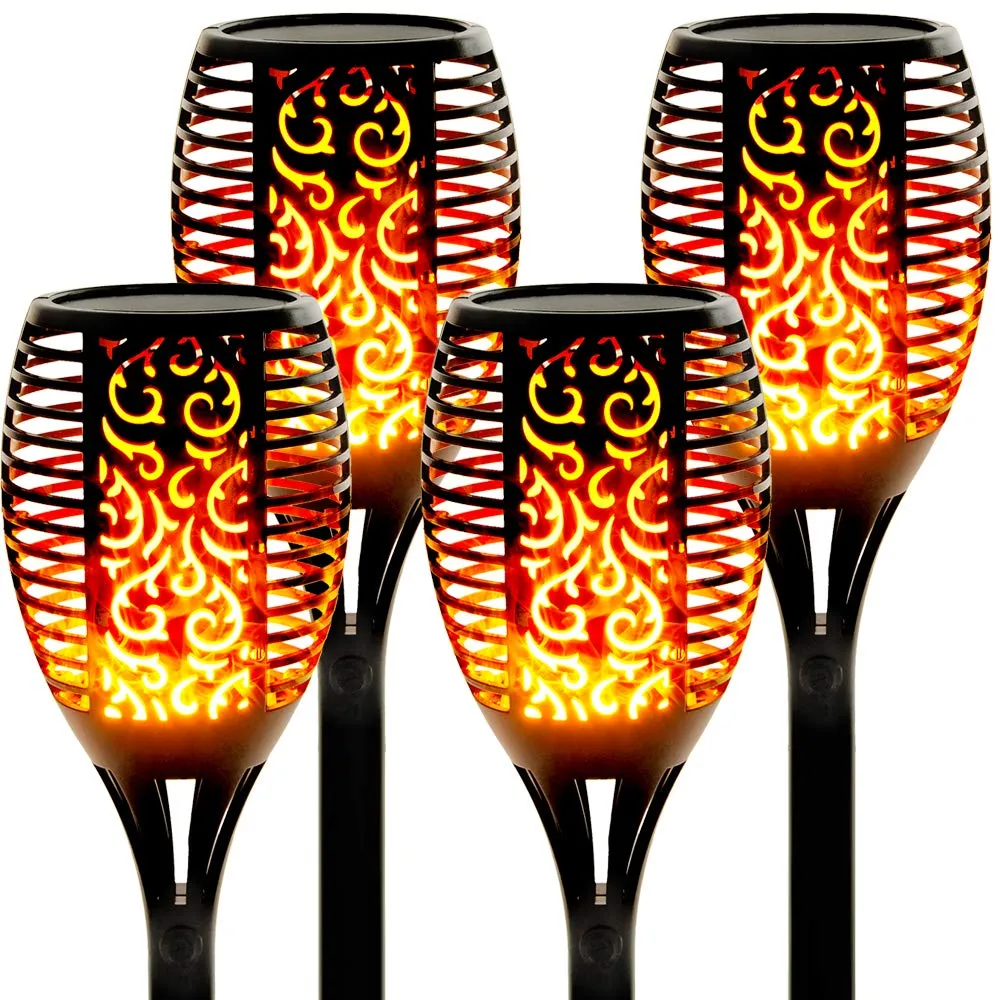 Rynx | Walensee Solar Lights Outdoor Upgraded 43"(4 Pack) 96 Led Waterproof Flickering Flames Torch Lights Outdoor Solar Spotlights Landscape Decoration Lighting Twilight To Dawn Automatic On/Off Safety Torch Lights