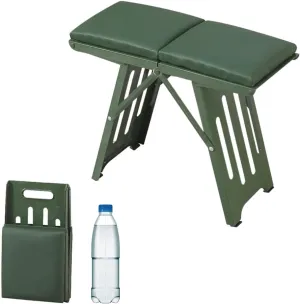 Saker Outdoor Portable Chair Folding Stool Lightweight Foldable Compact Collapsible Seat with Load Capacity 330lbs,Steel Sitting Stools for Camping Hiking Fishing BBQ (Green-L)