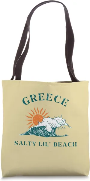 Salty Lil Beach Greece Travel Souvenir Greece Tote Bag
