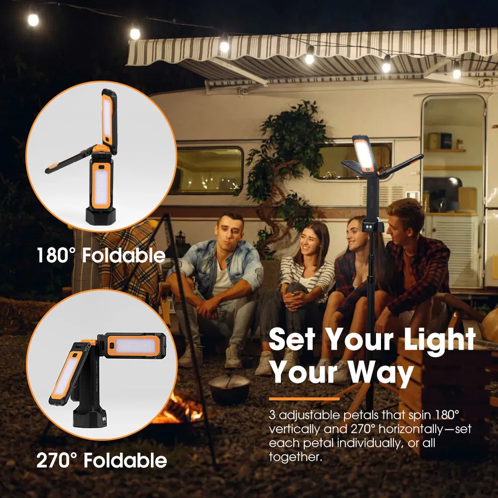 San Hima LED Tripod Light Portable Lithium Telescopic Lamp Camping Rechargeable