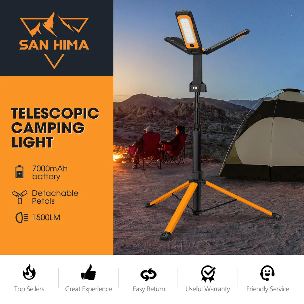 San Hima LED Tripod Light Portable Lithium Telescopic Lamp Camping Rechargeable