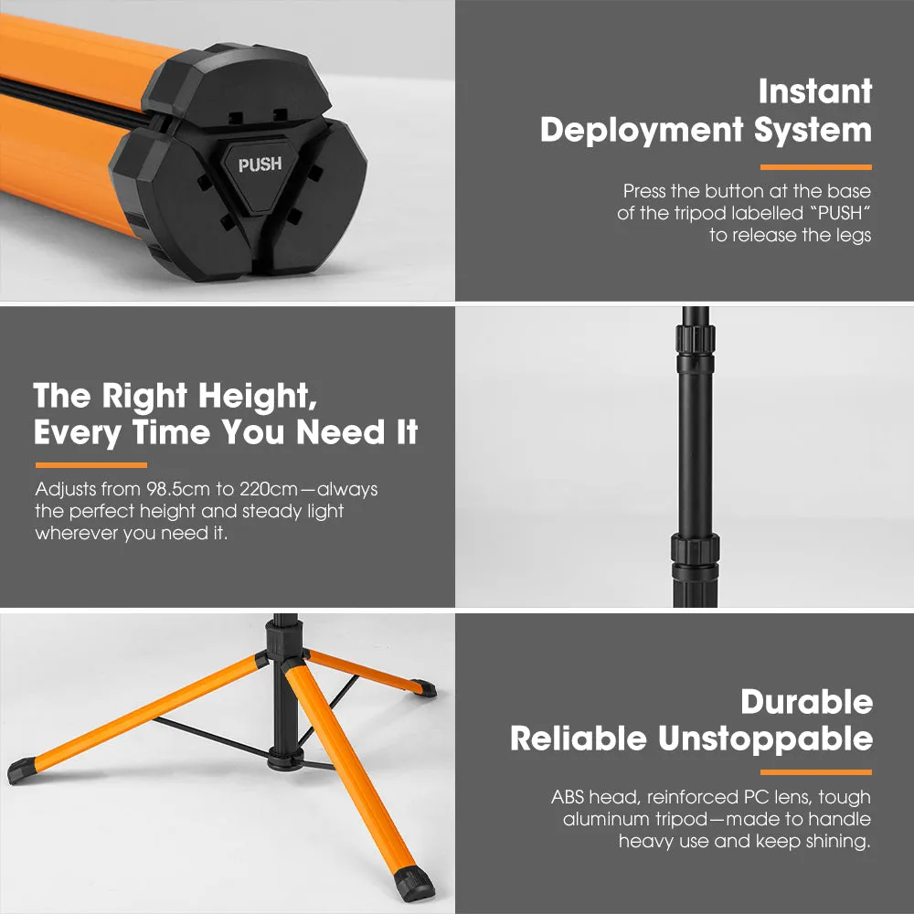 San Hima LED Tripod Light Portable Lithium Telescopic Lamp Camping Rechargeable