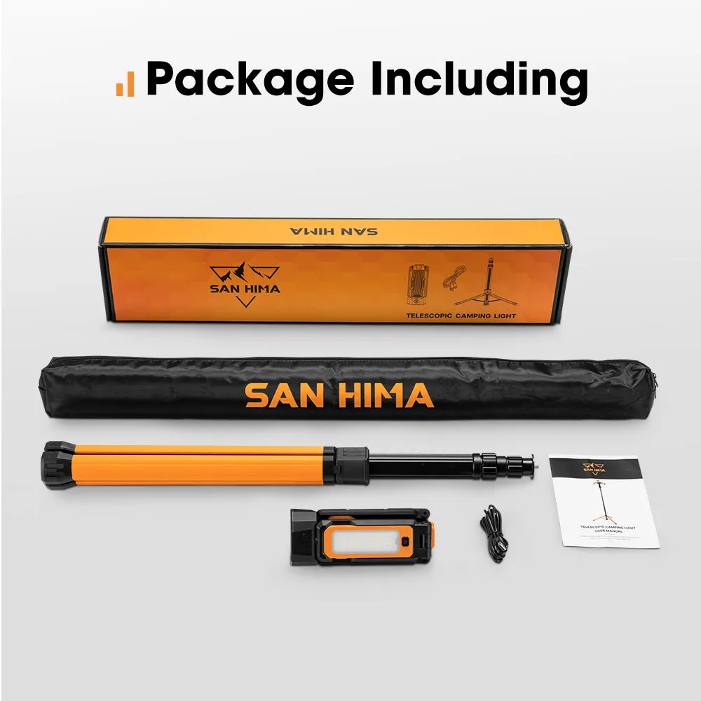 San Hima LED Tripod Light Portable Lithium Telescopic Lamp Camping Rechargeable