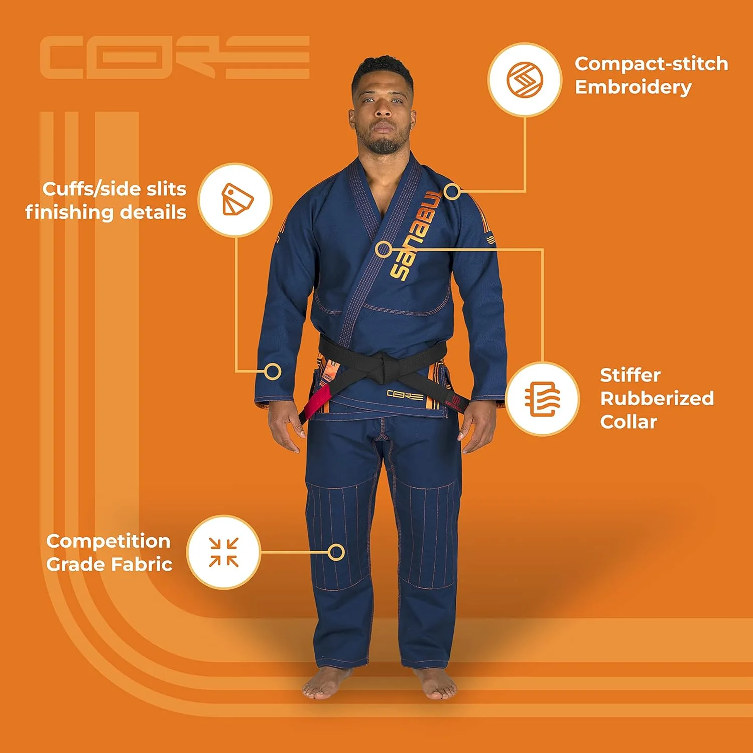 Sanabul Core Competition BJJ Gi for Men & Women Preshrunk Fabric IBJJF Approved Brazilian Jiu Jitsu Training & Competition Gi