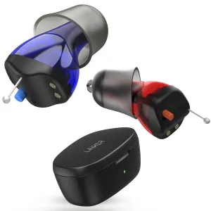 Saturn OTC Hearing Aids for Senior & Adult, Rechargeable Hearing Amplifiers with Comfort Design, Noise Cancellation for Aid & Assist Hearing, Discreet & Nearly Invisible In-Ear Device(Black)