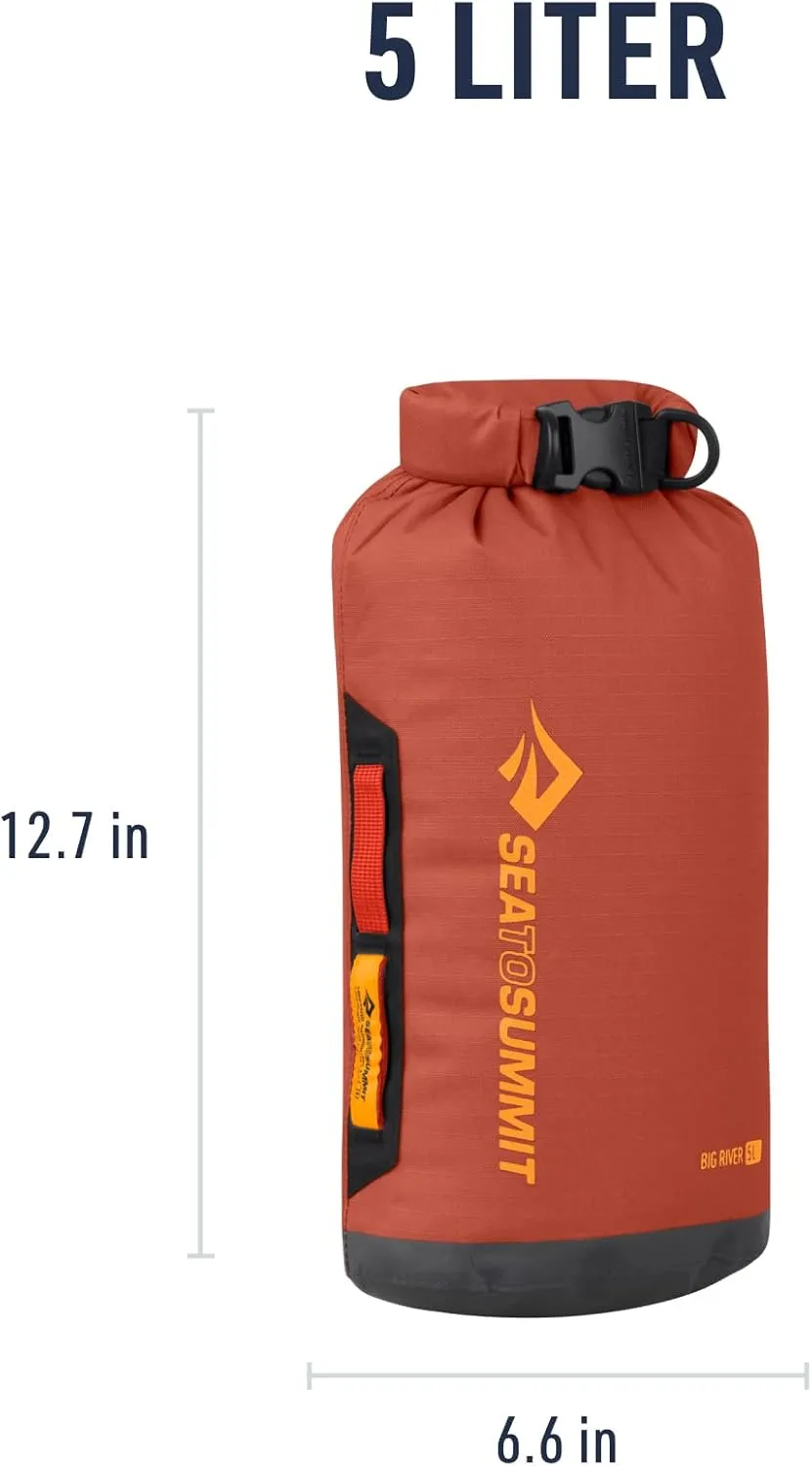Sea to Summit Big River Dry Bag, Heavy-Duty Dry Storage, 5 Liter, Picante Red