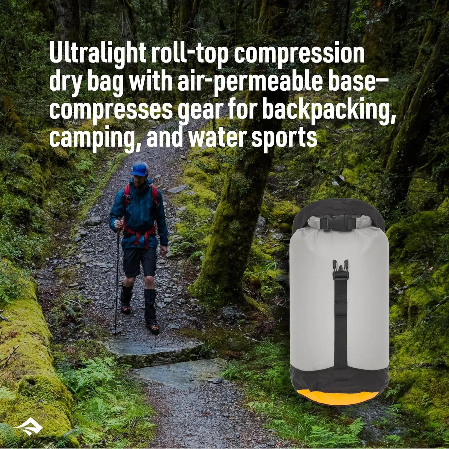 Sea to Summit eVac Ultra-Lightweight Compression Dry Bag, Waterproof Dry Storage, 13 Liter, Highrise Grey