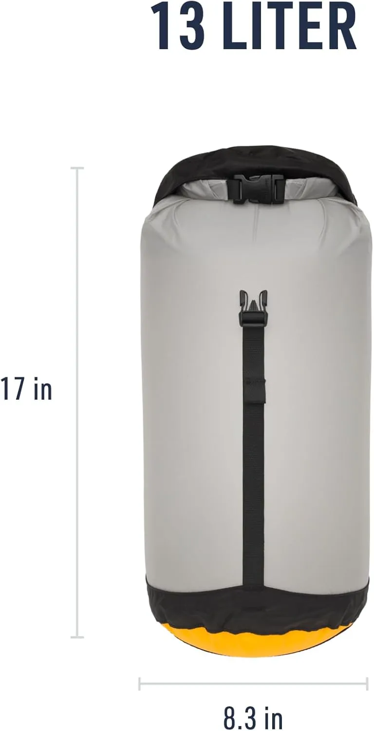 Sea to Summit eVac Ultra-Lightweight Compression Dry Bag, Waterproof Dry Storage, 13 Liter, Highrise Grey