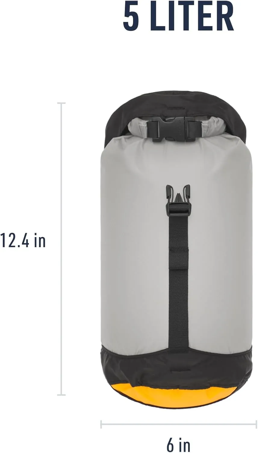 Sea to Summit eVac Ultra-Lightweight Compression Dry Bag, Waterproof Dry Storage, 5 Liter, Highrise Grey