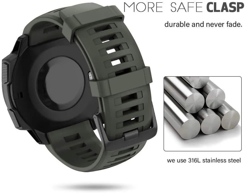 SERDAS For Instinct Watch Bands,Soft Silicone Straps for Instinct Replacement Bands Compatible with Instinct Solar/Esports/Tactical