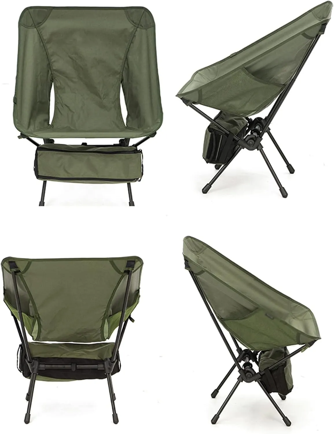 Set of 2 Folding Camping Chairs, Outdoor Furniture Aluminum Portable Folding Chair Great for Camping Picnic Park, Oxford Fabric, Recliner Garden Chairs, Green Outdoor Folding Chair, 65cm