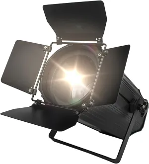 SHEHDS LED Par Lights COB 200W Linear Zoom Spotlights Wash Lights with Barn Door Warm White(3000k) & Cool White(5700k) Stage Lights DMX512 Sound Activated DJ Lights for Church Wedding Theater-1 Pack