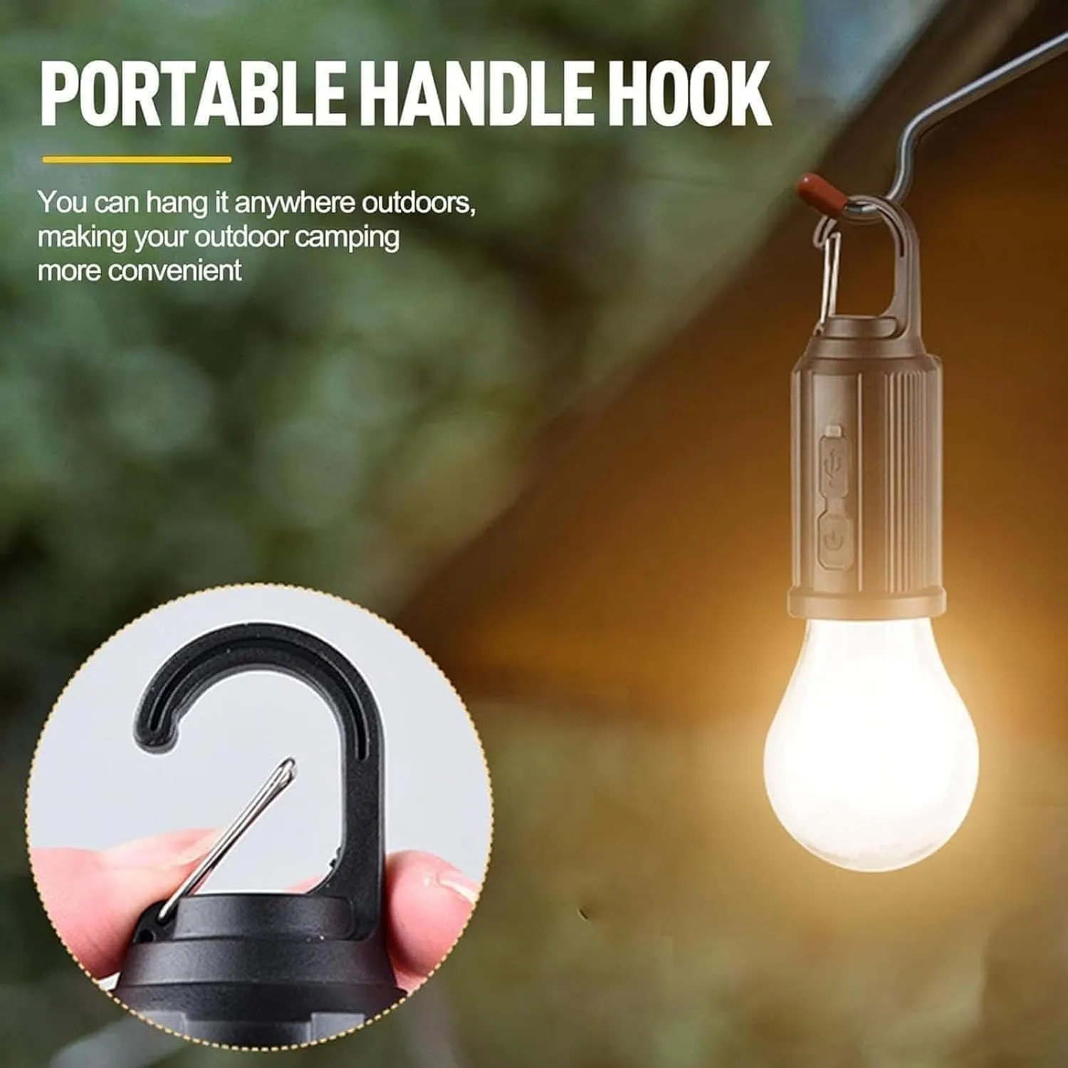 Shineshore Solar Rechargeable Hooked Camping Light, Solar Tent Lights USB Rechargeable Camping Lights, Portable Outdoor Tent Lights with Clip Hook (3Pcs, C)