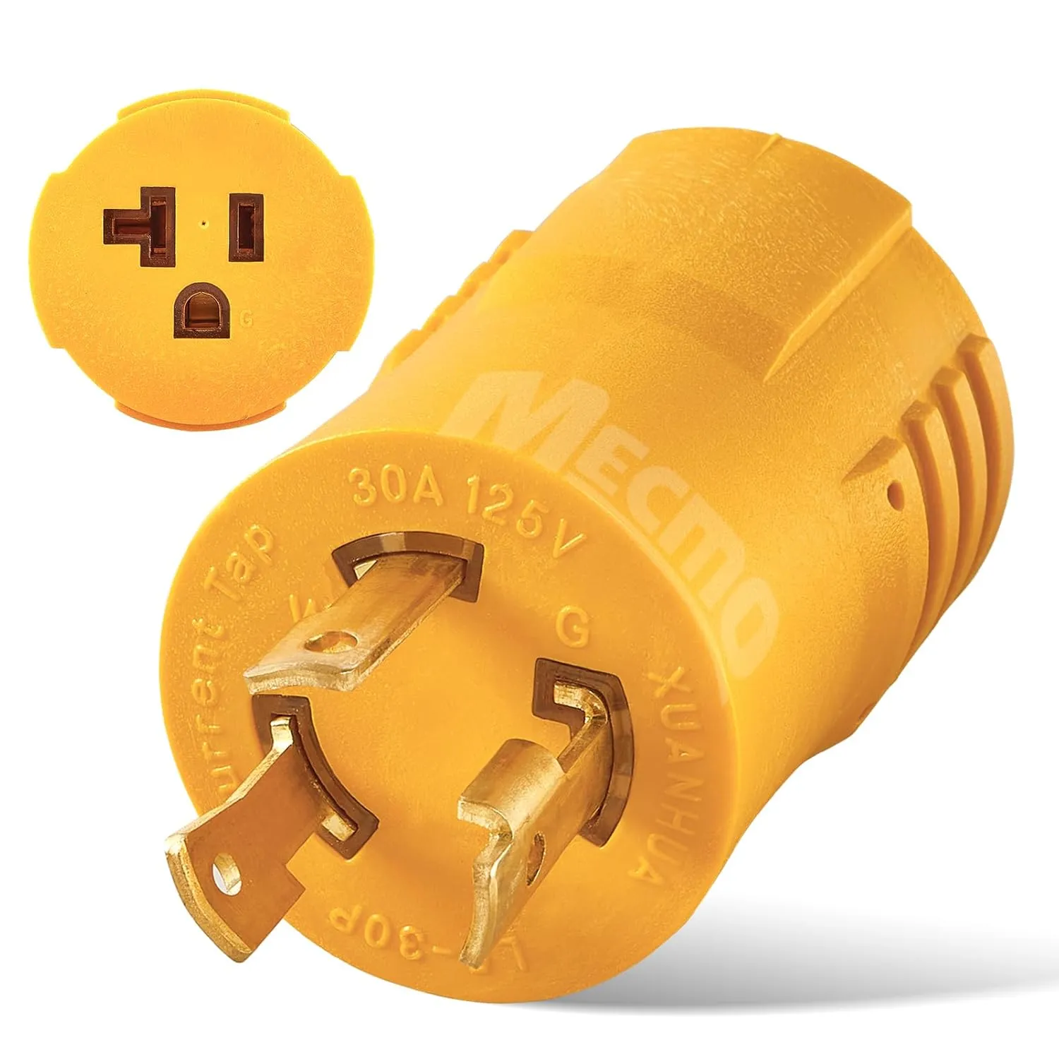 Shore Power NEMA L5-30P to 5-15/20R RV Generator Adapter MECMO Marine 30 Amp to 110 15 Amp Household Regular Connector, 30A 3 Prong Twist Lock Locking Generator Male L5-30P to 5-15R 5-20R Female Cord