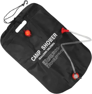 Shower Bag Camp Shower Solar Powered Bath Bag Camping Shower Tent Camper Shower Camping Hot Water Pouch for Camping Kit Portable USB Shower Solar Power Bank Pet Black