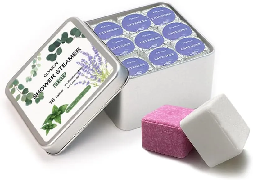 Shower Steamers Aromatherapy 18 Pack - Gifts for Women, Stocking Stuffers Shower Steamers with Essential Oil, Stress Relief (Eucalyptus&Mint, Lavender)