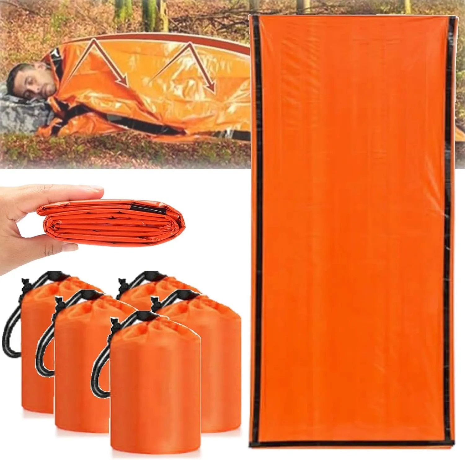 Sierra Madre Emergency Sleeping Bag, 84"X36" SierraMadre Emergency Sleeping Bag, Sierra Madera Pocket Size Emergency Sleeping Bag, Waterproof Thermal Bivy Sack for Outdoor
