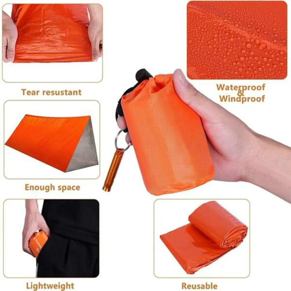 Sierra Madre Emergency Sleeping Bag, 84"X36" SierraMadre Emergency Sleeping Bag, Sierra Madera Pocket Size Emergency Sleeping Bag, Waterproof Thermal Bivy Sack for Outdoor