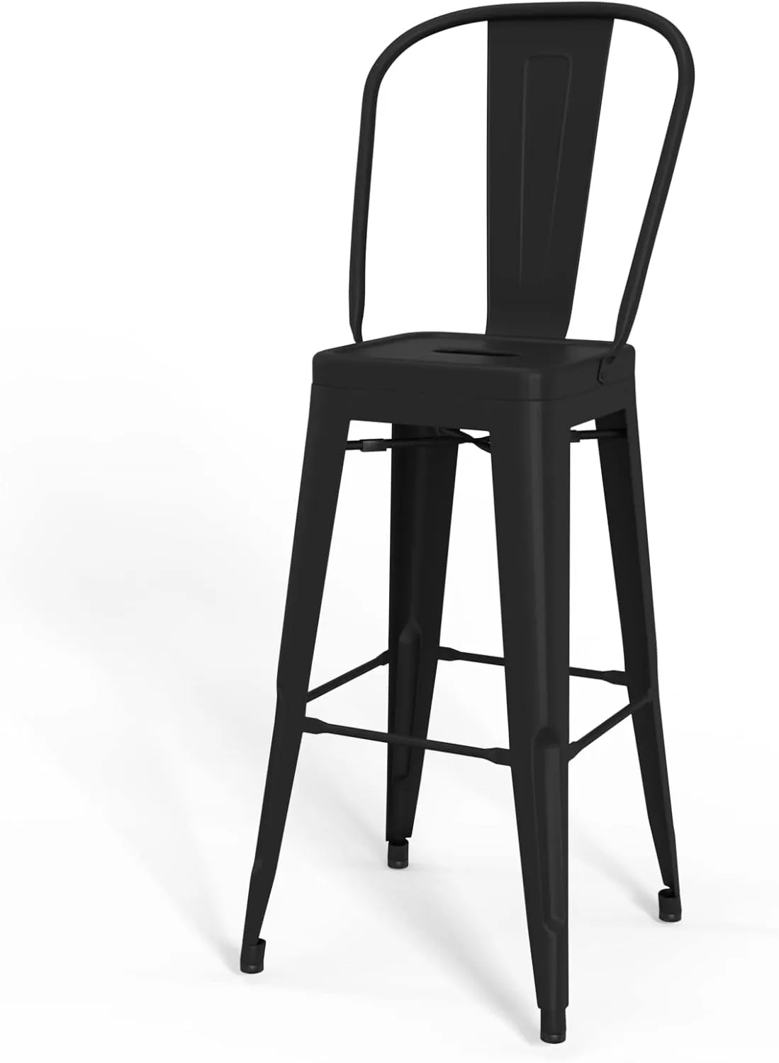 SIMPLIHOME Fletcher Industrial 30 Inch Metal Bar Stool (Set of 2) in Black, For the Dining Room and Kitchen