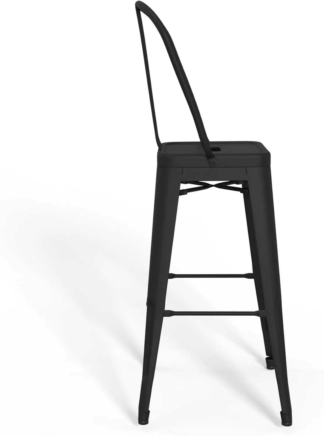 SIMPLIHOME Fletcher Industrial 30 Inch Metal Bar Stool (Set of 2) in Black, For the Dining Room and Kitchen