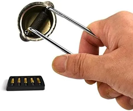 Single Flint Spark Strike Lighter with Free 5 Flint Replacements,Igniter for Welding Brazing and Soldering Survival Tool Outdoor Sports Kit, Camping & Cooking Fire Starter (2 pack)