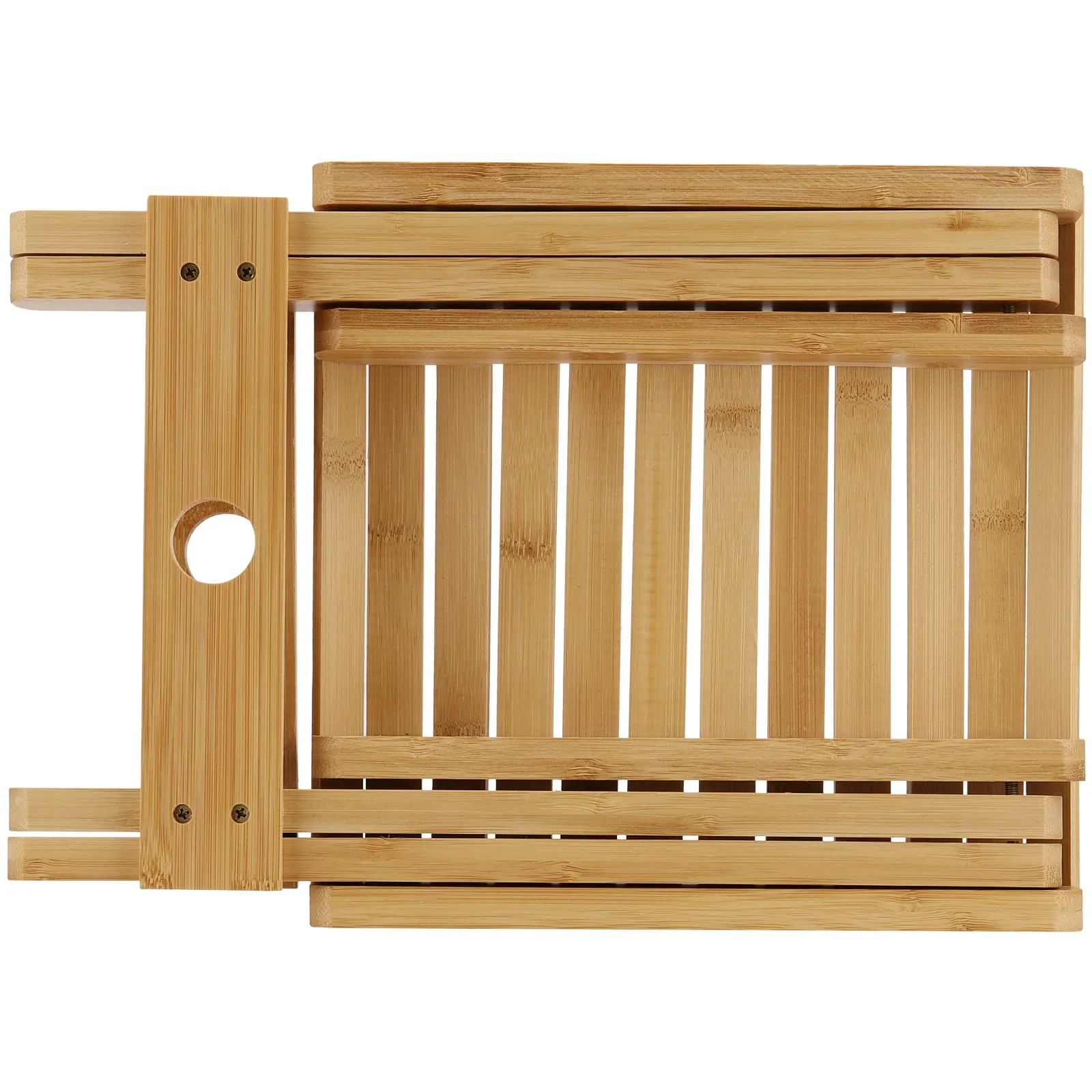 SINJEUN 2 Pack 12 Inch Natural Bamboo Folding Step Stool Bench for Bathroom, Spa, Sauna, Wooden Seat, Shower Bench Stool, Easy Assembled