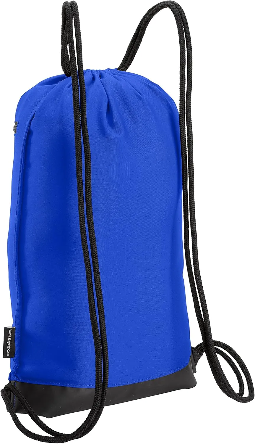 Skog Å Kust GymSak | Patented 2-in-1 Drawstring Cinch Bag with Removable Waterproof Dry Bag | Blue & Grey