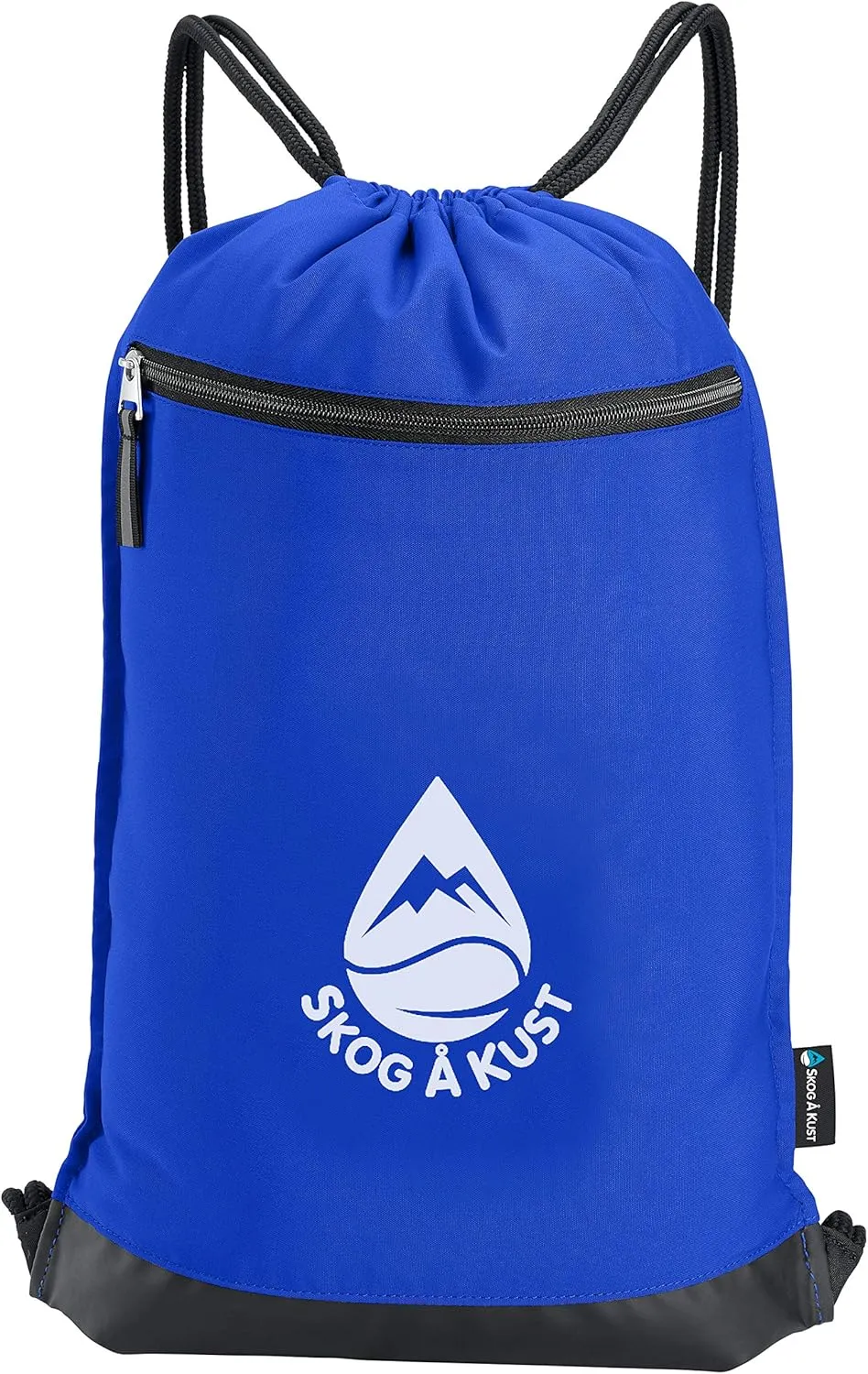 Skog Å Kust GymSak | Patented 2-in-1 Drawstring Cinch Bag with Removable Waterproof Dry Bag | Blue & Grey