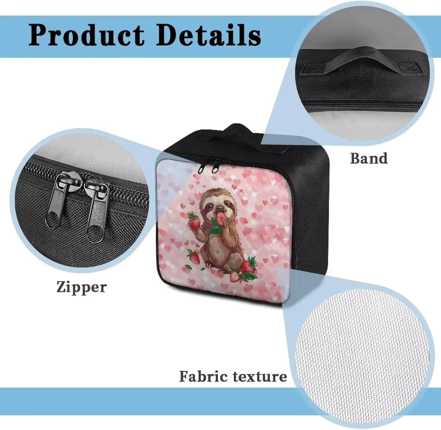 Sloth First Aid Pouches Empty Cute Pink Travel Size First Aid Bag Empty Medical Storage Bag Emergency Survival Pouch Bag for Camping Hiking School Kids Studnet