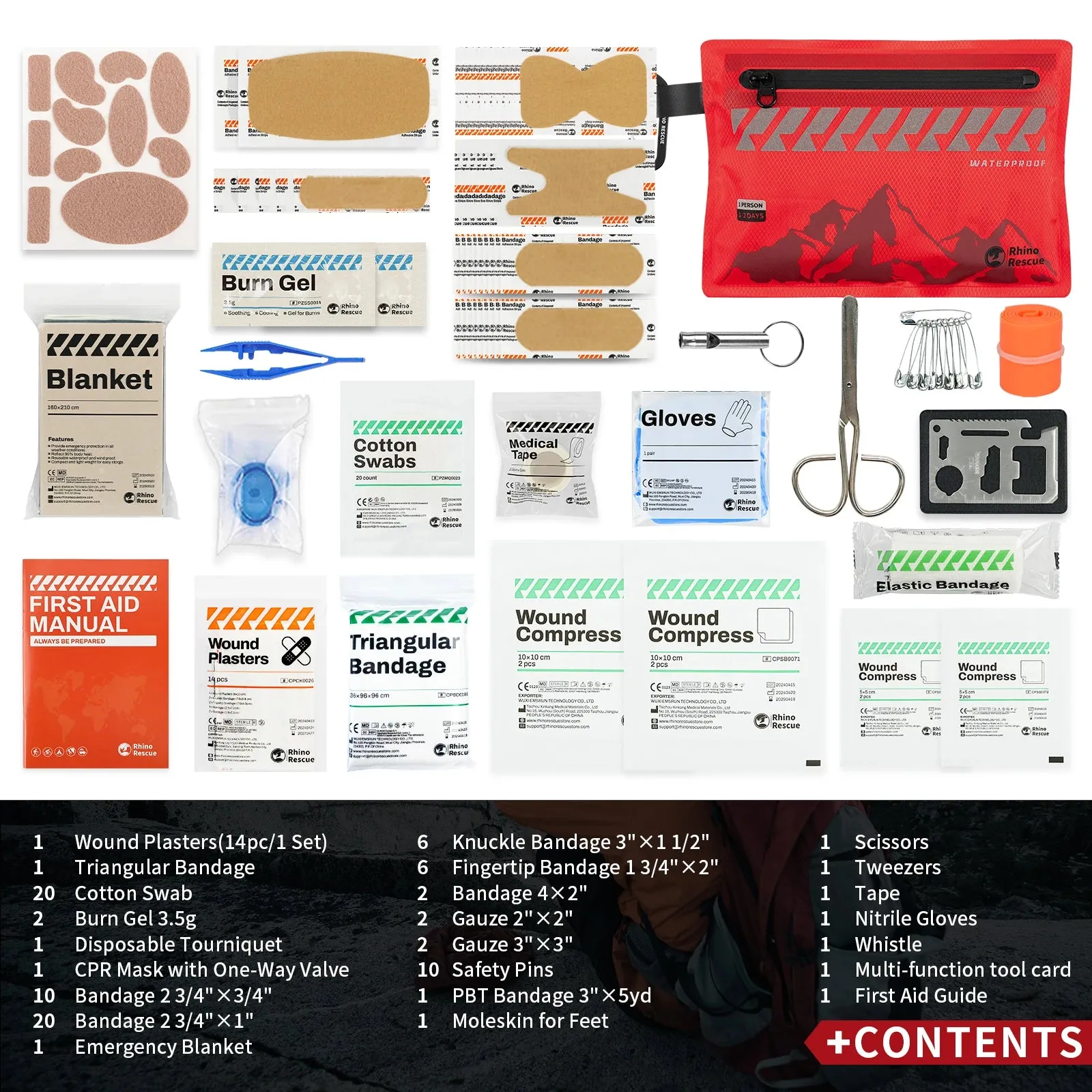 Small First Aid Kit – Ultralight Waterproof Medical Kit for Hiking, Backpacking & Travel
