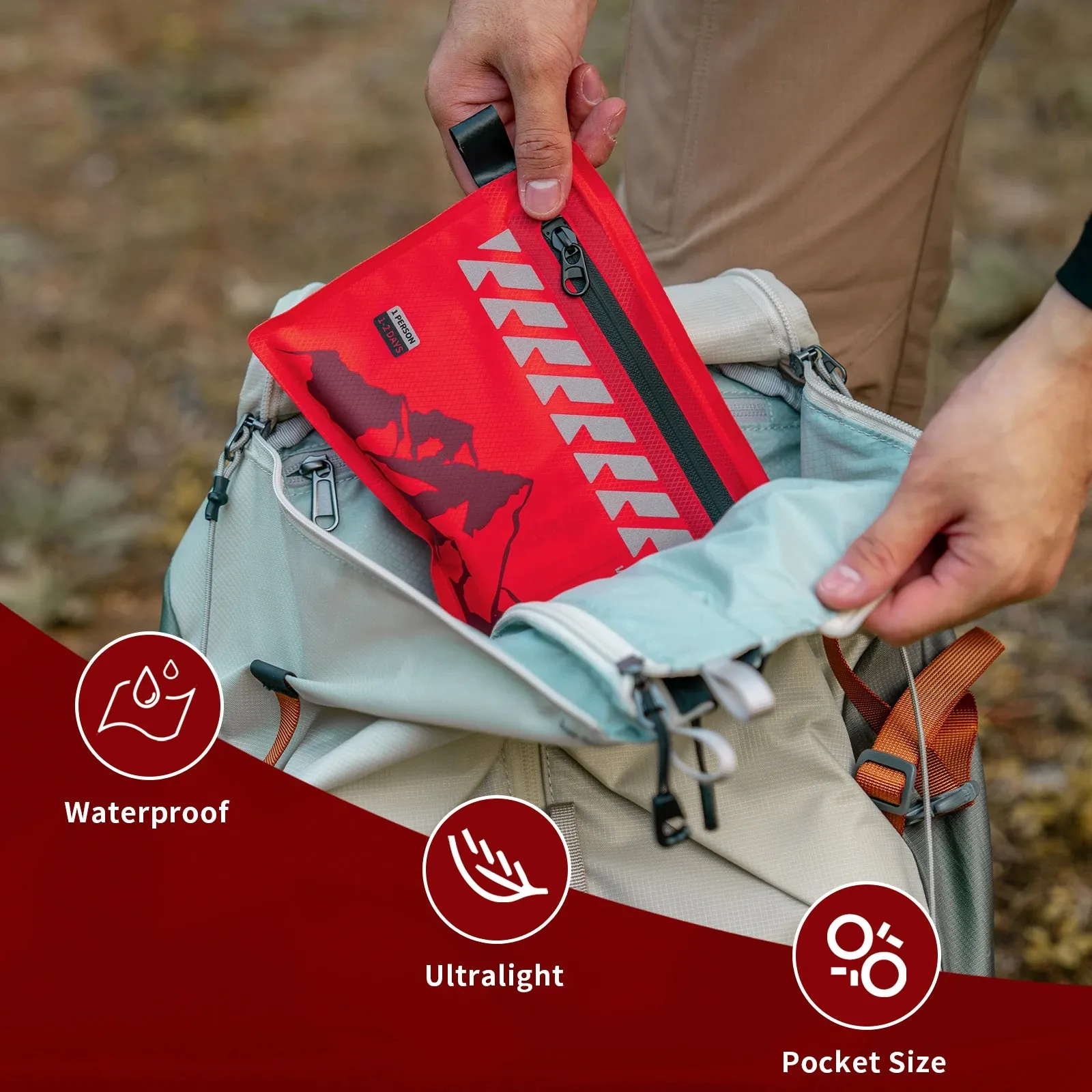 Small First Aid Kit – Ultralight Waterproof Medical Kit for Hiking, Backpacking & Travel