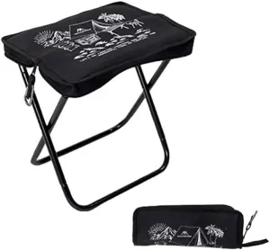 Small Portable Folding Stools with Printed, 1 Pack 11 Inch Height Fishing Stool Folding Camping Stool Lightweight for Camping, Fishing, Picnic, Travel and Camping