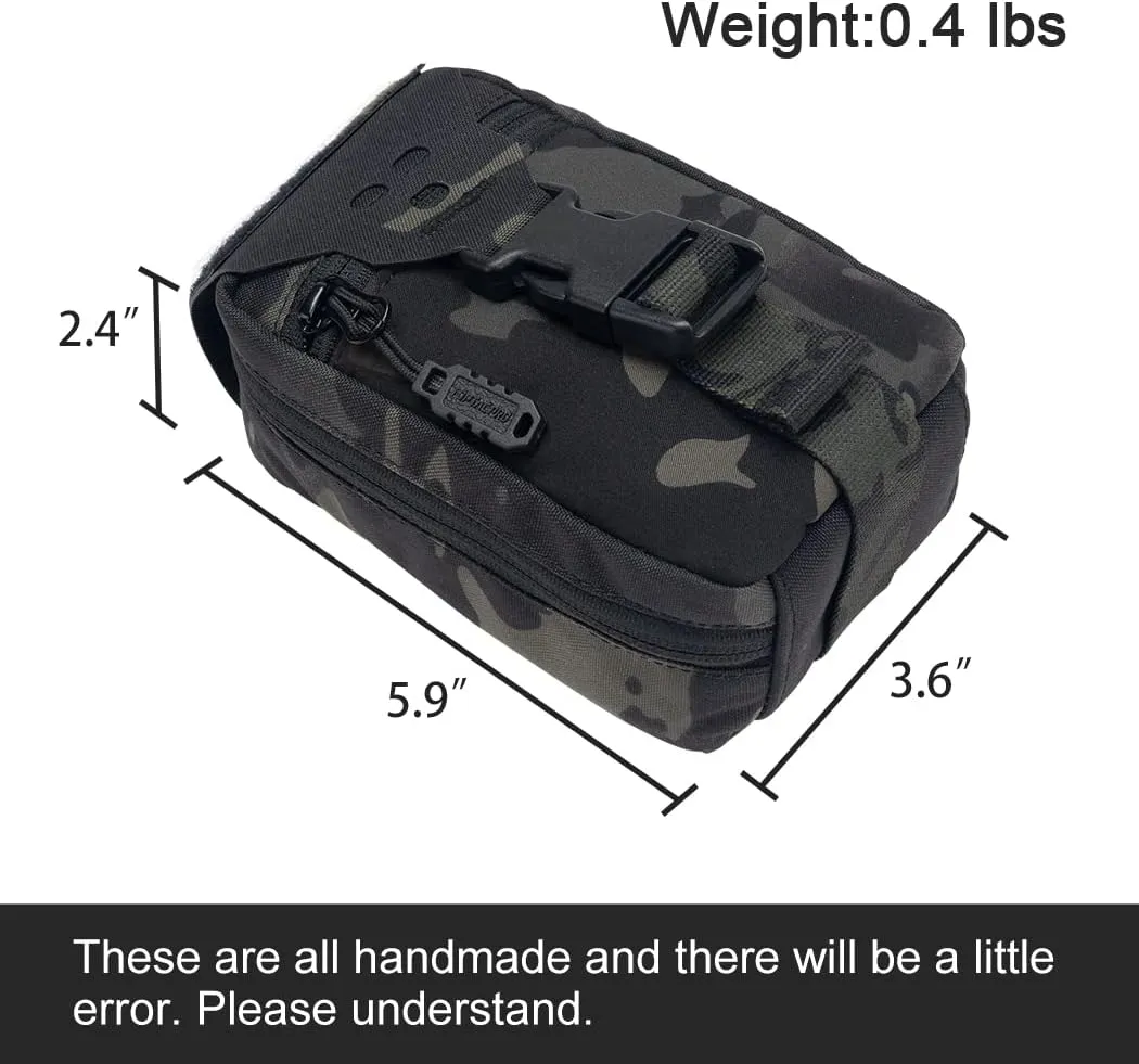 Small Tactical Medical Pouch Rip-Away MOLLE IFAK Pouch for Camping Hunting Traveling 500D Nylon (camo Black)