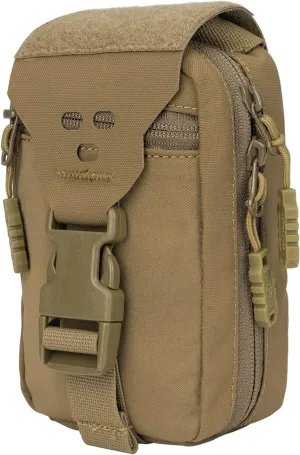 Small Tactical Medical Pouch Rip-away MOLLE IFAK Pouch for Camping Hunting Traveling 500D Nylon (Coyote Brown)