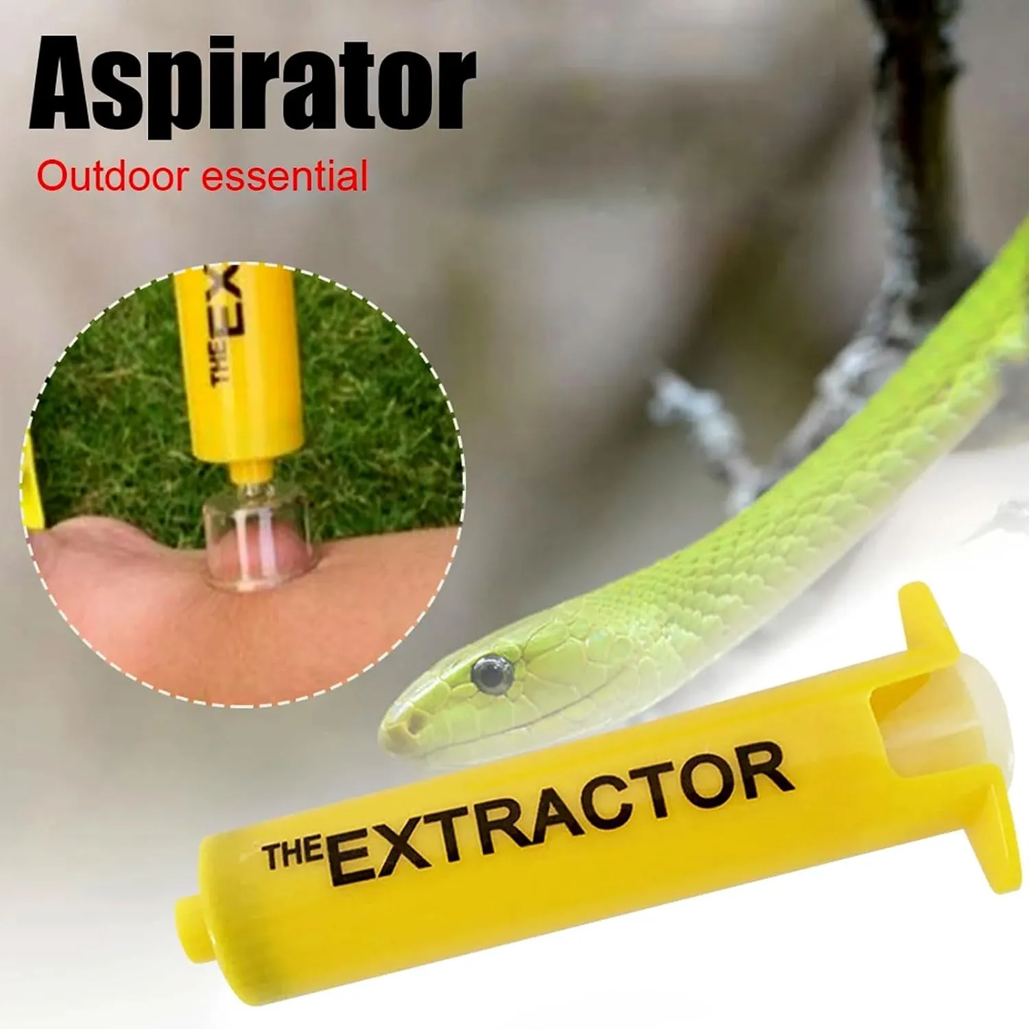 Snake Bite Kit, Bee Sting Kit, First aid kit, Venom Extractor Suction Pump, Bite and Sting First Aid for Hiking, Backpacking and Camping. (Yellow Kit)