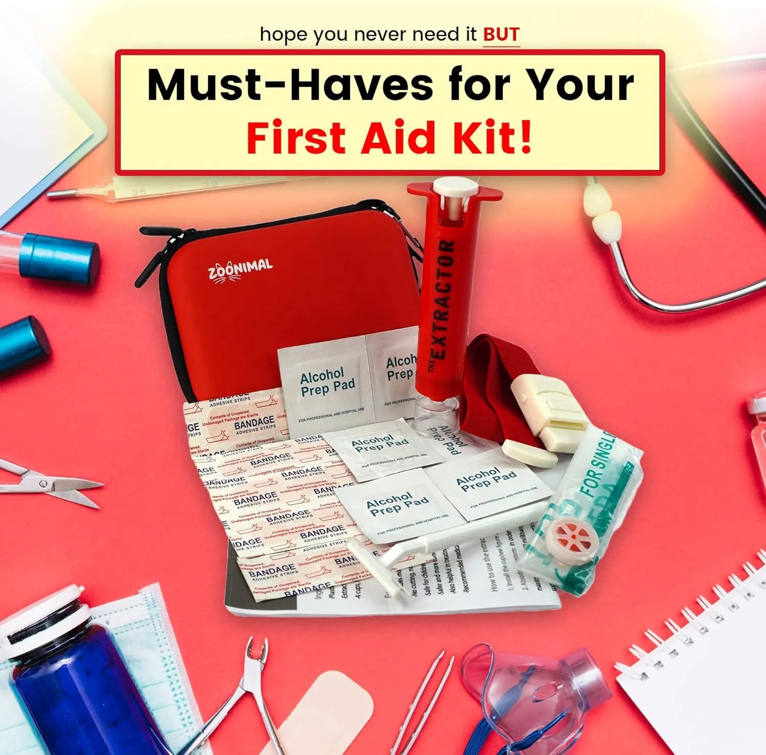 Snake Bite Kit for Humans, Bee Sting Kit, Rattlesnake Antivenom Extractor Sucker, Bug Bite and Wasp Sting, Poison Remover, Insect Bite Relief First Aid Kit for Hiking, Backpacking, Camping