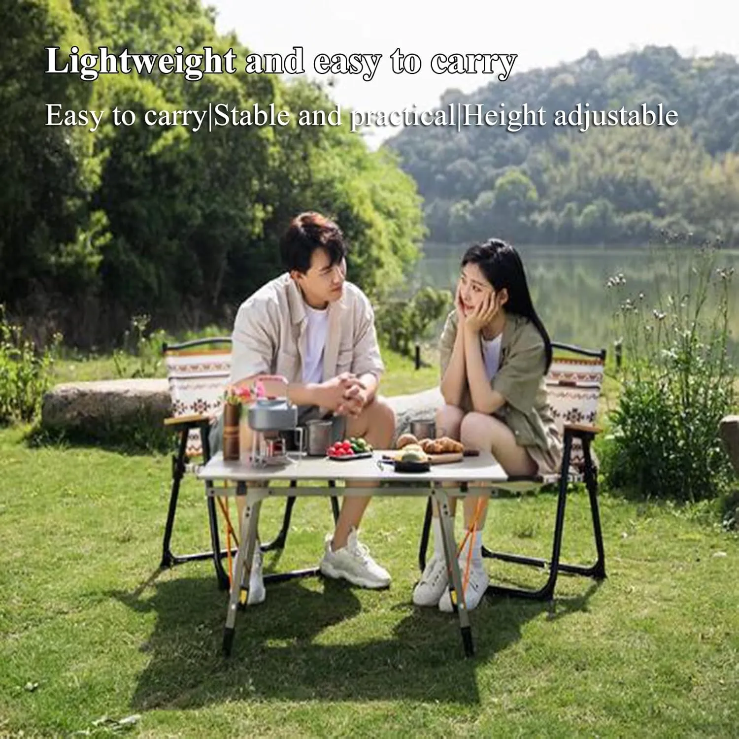 SOBOUR Aluminum Alloy Camping Table Folding Picnic Tables Ultralight Compact Camping Table Roll Up Table Top for Camping Hiking