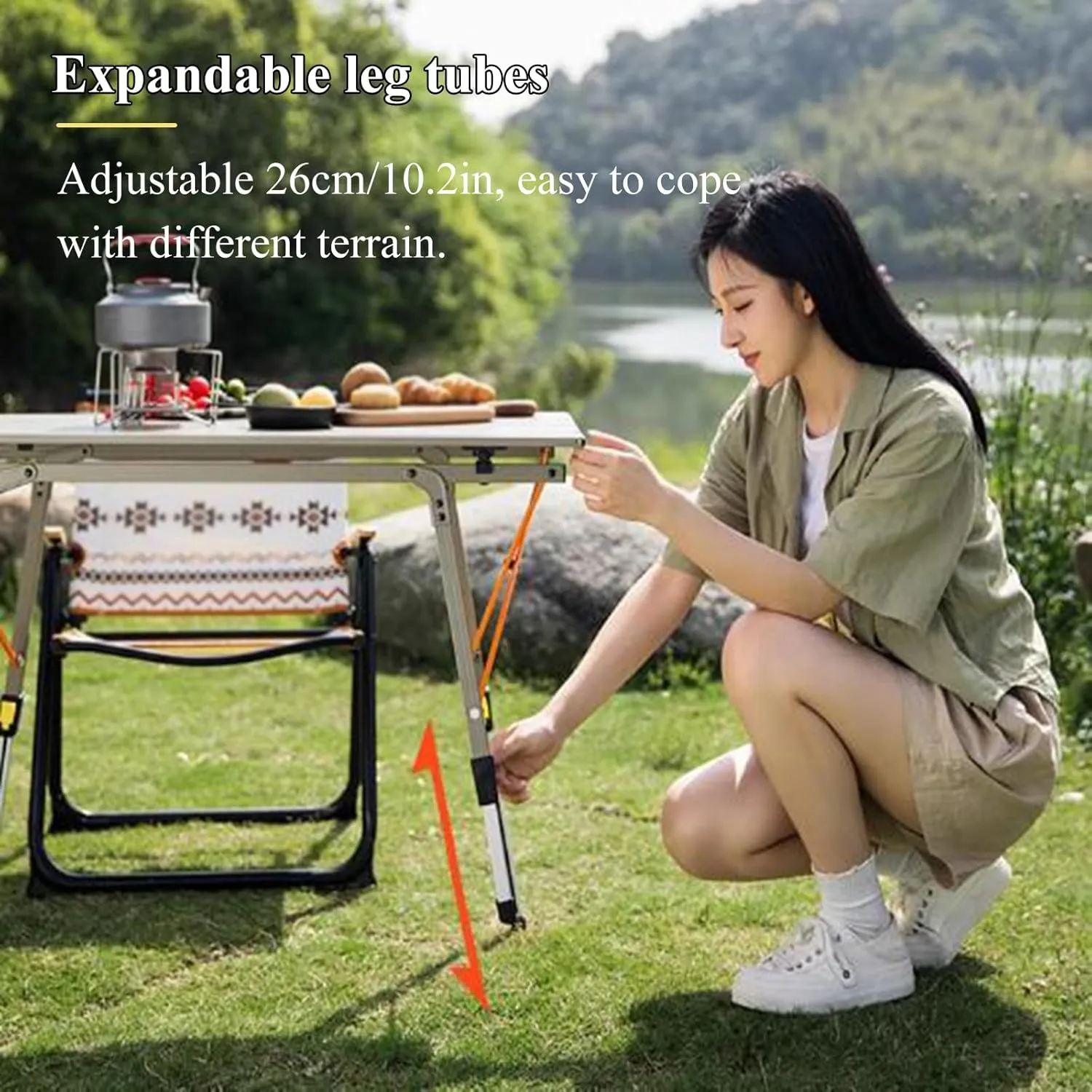 SOBOUR Aluminum Alloy Camping Table Folding Picnic Tables Ultralight Compact Camping Table Roll Up Table Top for Camping Hiking