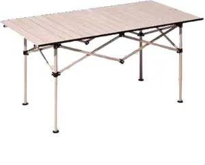 SOBOUR Ultra-Light Camping Table Compact Folding Picnic Table Aluminum Folding Camping Table Roll Up Table Top for Indoor & Outdoor, Large