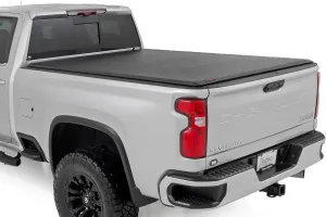 Soft Roll Up Truck Bed Tonneau Cover for Chevy Silverado & GMC Sierra 2500HD/3500HD (2020-2025) - Fit 6'9 Bed, Weather-Resistant, Roll Up Bed Cover