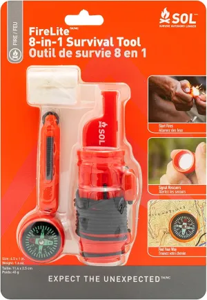 S.O.L. Survive Outdoors Longer Fire Lite 8-in-1 Survival Tool - (Pack of 2)