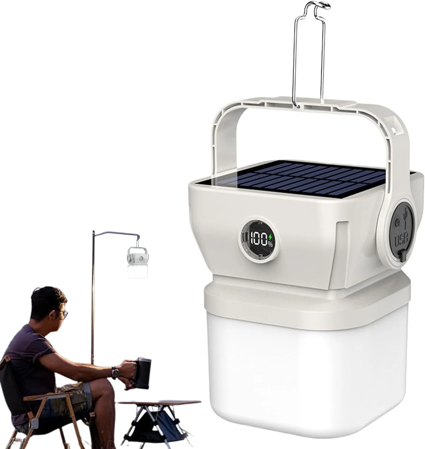 Solar Camping Lamp - Led Lantern For Camping | Portable Foldable Rechargeable Hiking Tent And Outdoor Activities Solar Camping Lantern Rechargeable Led Light Plega Flashlight