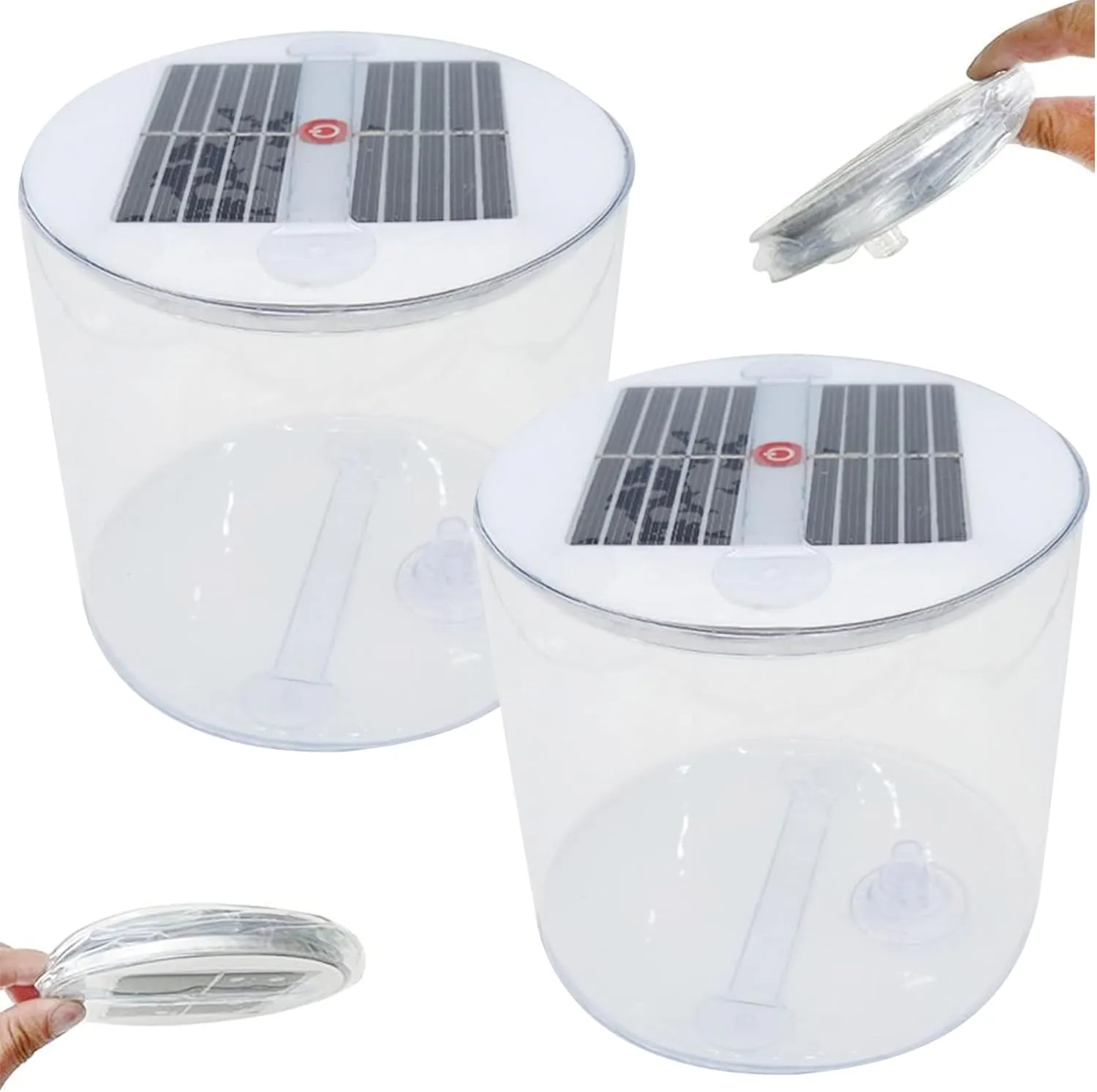 Solar Camping Lantern, Inflatable Solar Lantern, 2PCS Waterproof Solar Camping Lantern with White LEDs, Portable Foldable Solar Lamp with Handle for Camping, Hiking, Travel, Solar Camping Light