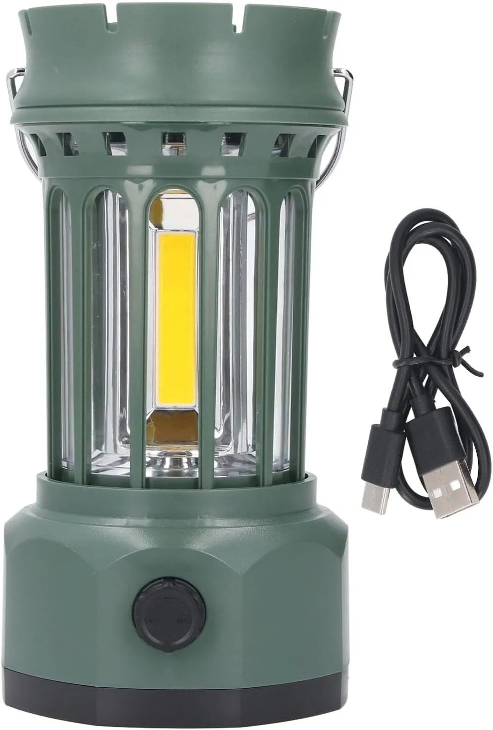Solar Camping Lantern, Rechargeable Lantern with Solar and Type C Charging ABS Material for Outdoor Camping