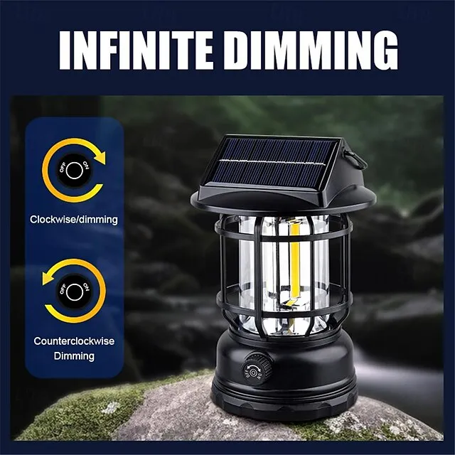 Solar Camping Lantern Wall Lights USB Charge Powered Porch Light Stainless Hanging Solar Wall Sconce Outdoor Waterproof Camping Lights