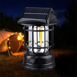 Solar Camping Lantern Wall Lights USB Charge Powered Porch Light Stainless Hanging Solar Wall Sconce Outdoor Waterproof Camping Lights