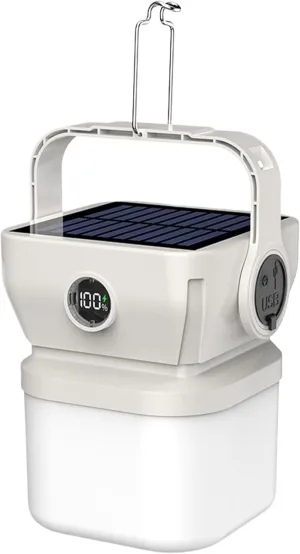 Solar Camping Light - Camping Lantern Rechargeable | LED Camping Light, Camping Lights with Solar, Rechargeable Foldable Fishing Lamp, Flashlight Gear for Hiking Backpacking Tent Outdoor Activities